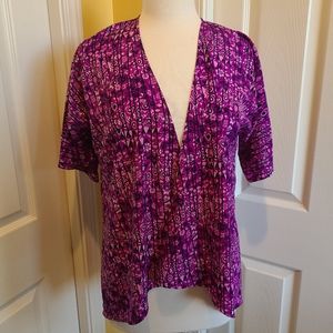 LULAROE PURPLE FLORAL COVER UP, SIZE 3/S/M